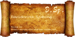Davidovits Szabina névjegykártya